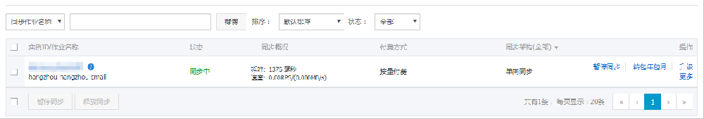 查看同步作业状态